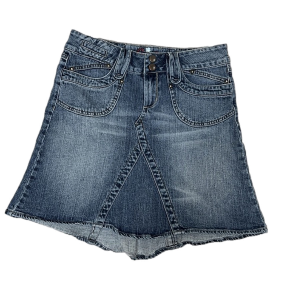 Candie’s Vintage Y2K Patch Pocket Denim Stretch Jean Skirt - Size 9